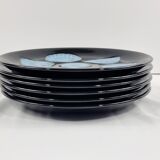 6 assiettes à huîtres 1950/60 style Majolique