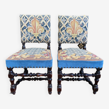 Paire de chaises Louis XIII