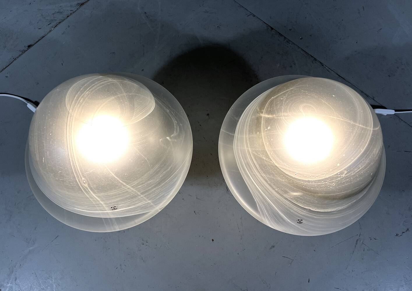 Peill & Putzler glass mushroom table lamps 1970’s