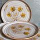 Six assiettes en grès de Niderviller au décor végétal vintages