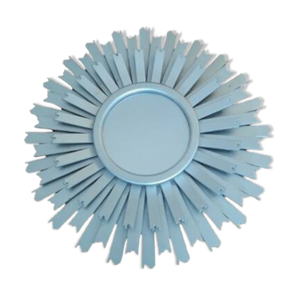 Miroir mural rond argenté