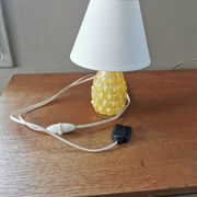 Lampe ananas vintage en verre peint
