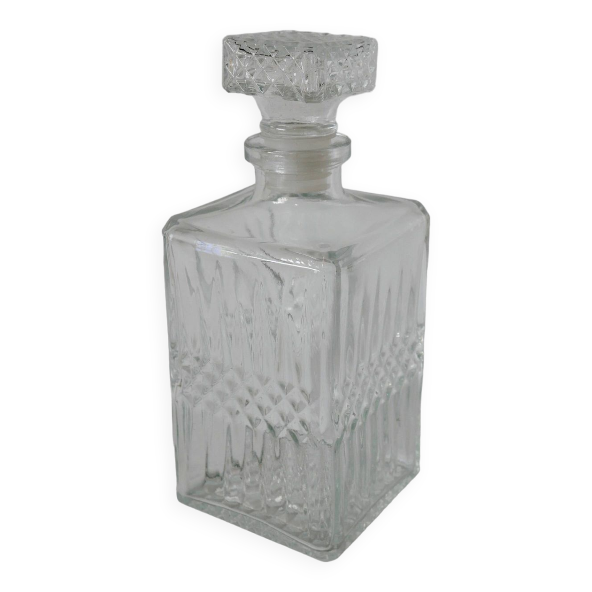carafe à whisky en verre 1970 25 X 9.5 cm