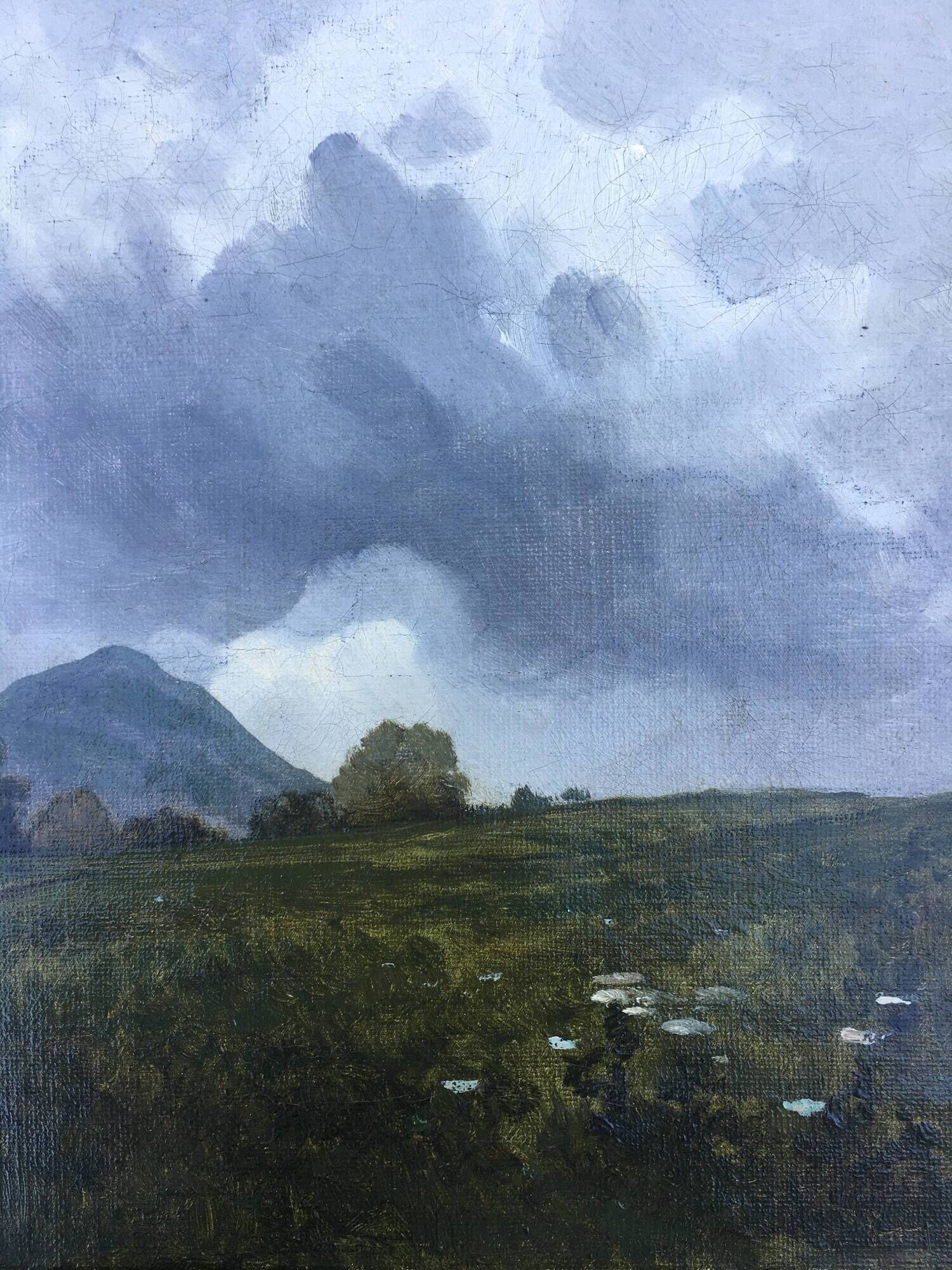 Painting "Landscape Puy de Dôme" : the puy Mary 1880 cf Dardoize by L. Henry