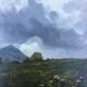 Painting "Landscape Puy de Dôme" : the puy Mary 1880 cf Dardoize by L. Henry