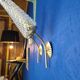 Pair of vintage 1970 glass and metal wall lights