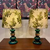 Paire de lampes verre Design scandinave 1950.