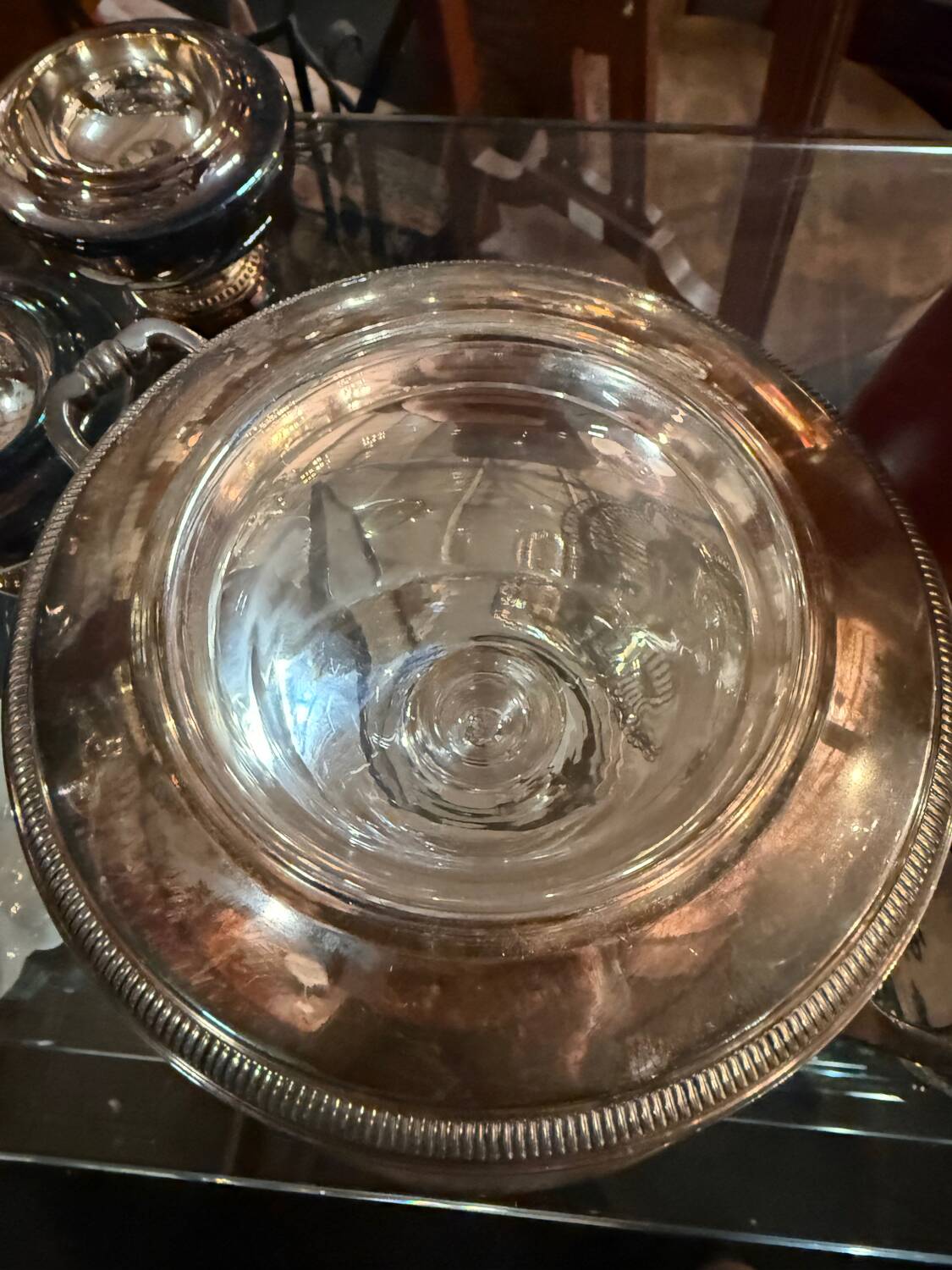 silver-plated caviar server