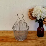 Vintage rigid woven metal salad bowl