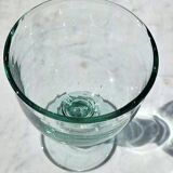 6 Gros Verres A Eau En Verre Vert Biot