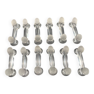 12 Baccarat crystal knife holders, Houdon model, 19th century.