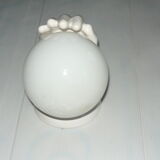 Vintage ceramic hand lamp, opaline globe