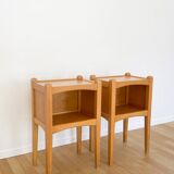 Pair of light wood bedside tables