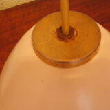 Space age style pendant lamp in opaque glass and granite