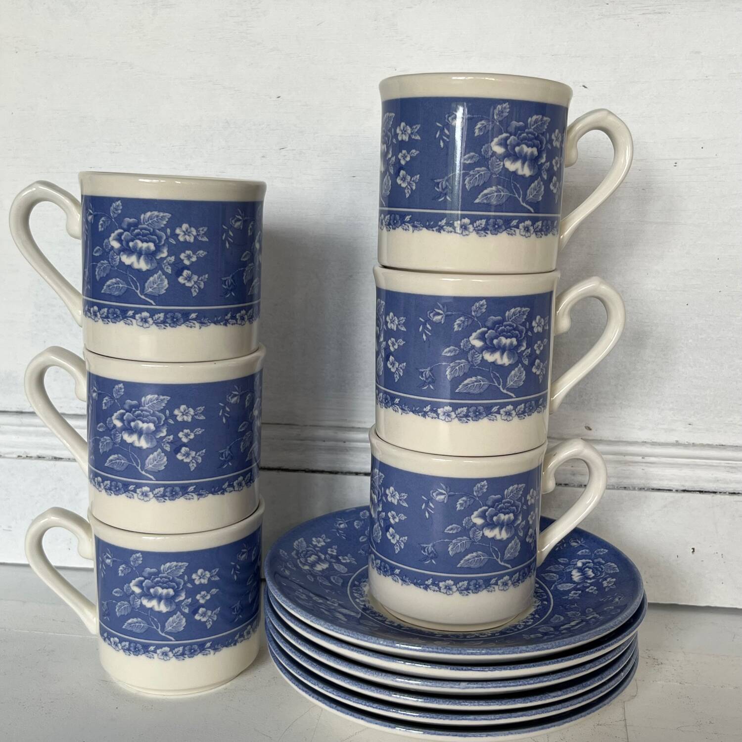 6 tasses à café en porcelaine anglaise