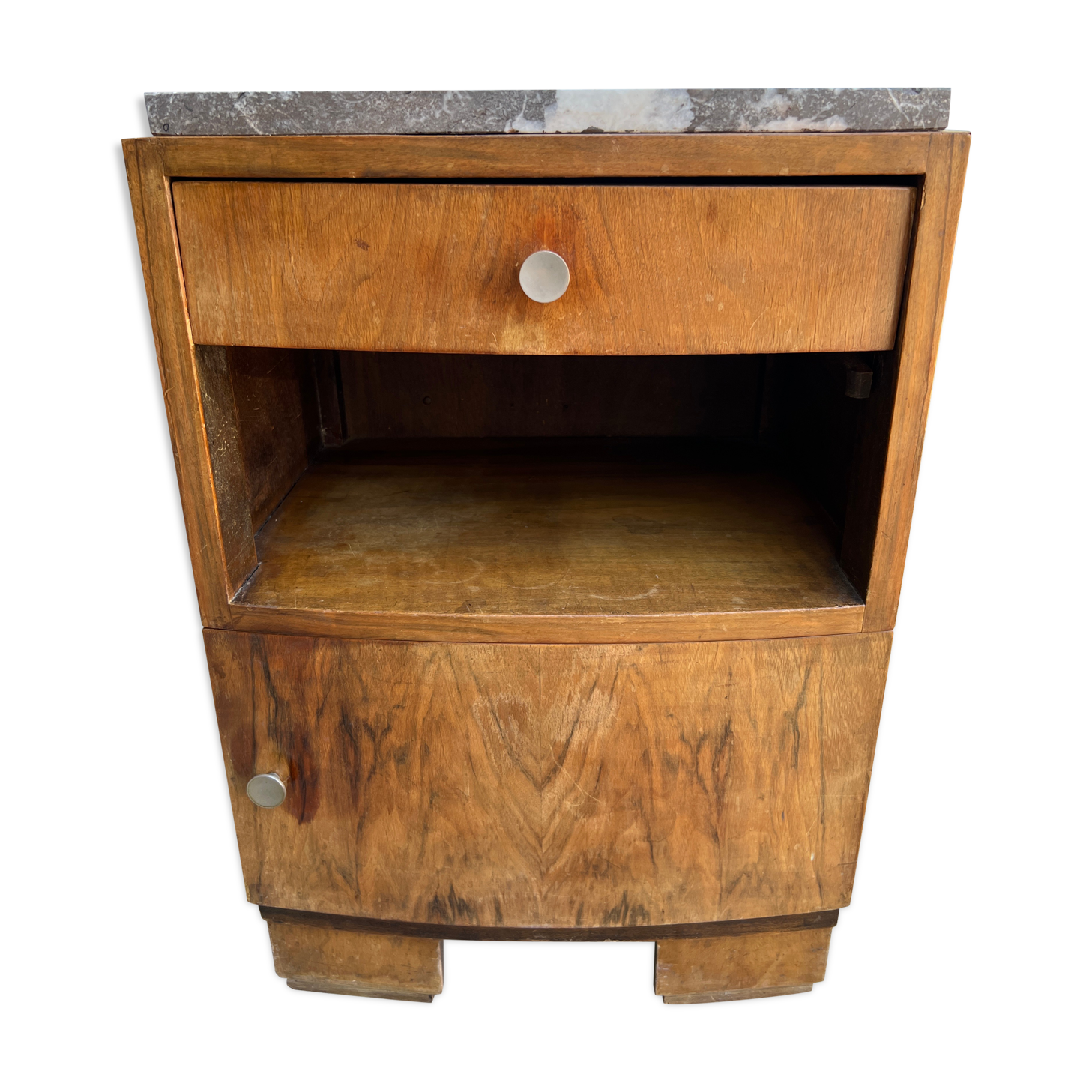 Bedside table with art deco marble