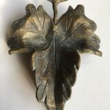 Empty pocket or ashtray leaf in old bronze