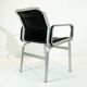 Vintage office chair, aluminium frame and black leather, Sweden 1960s.