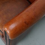 Vintage Dutch Cognac Colored Leather Club Chair, Set of 2