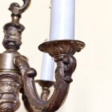 bronze 3-light chandelier, rococo style desk lamp