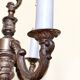 Lampe chandelier 3 feux en bronze style rocaille
