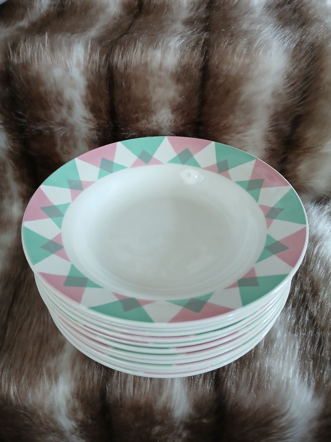 11 antique deep plates from Digoin and Sarreguemines