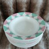 11 antique deep plates from Digoin and Sarreguemines