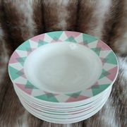 11 antique deep plates from Digoin and Sarreguemines