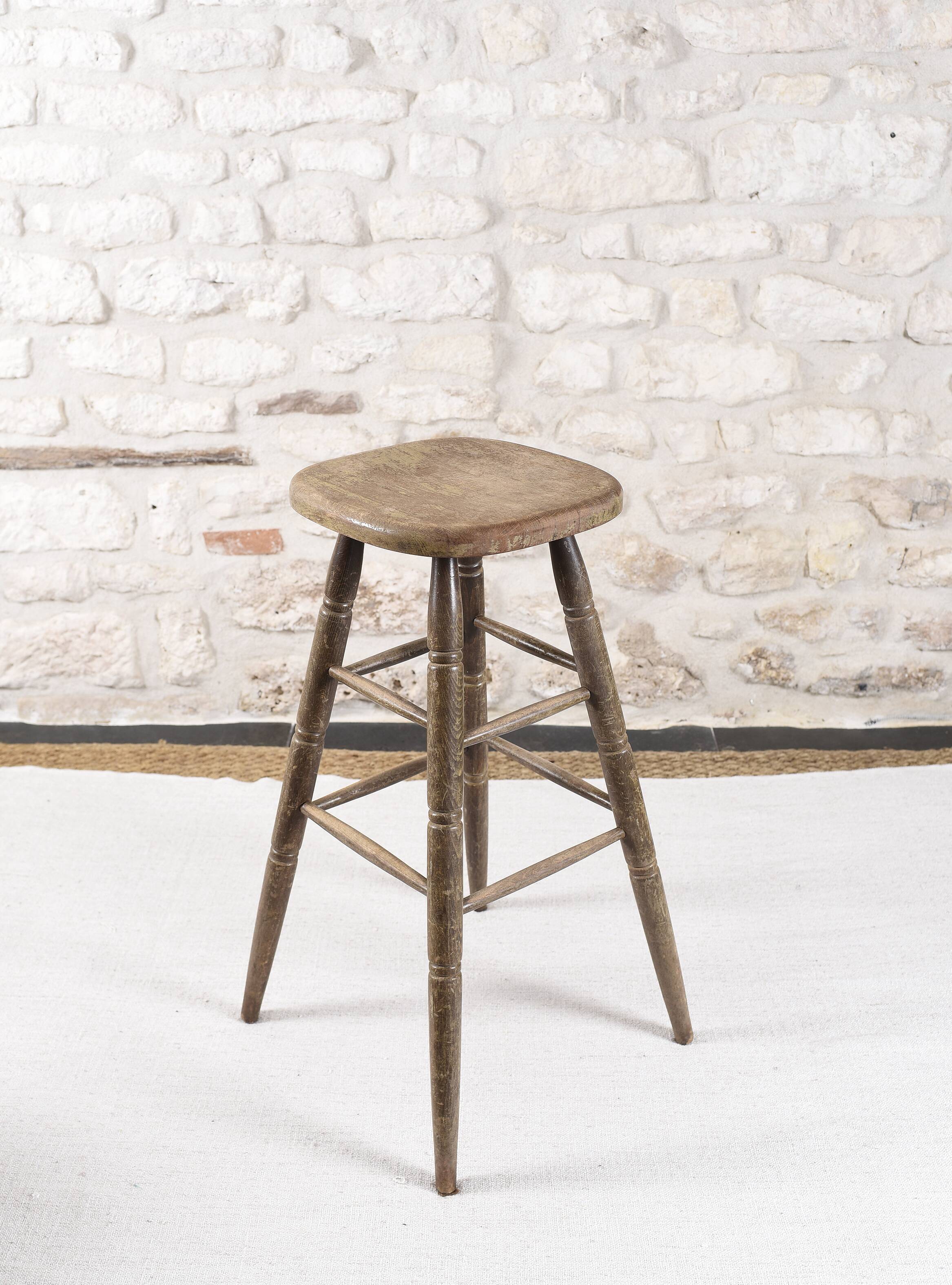 Large solid wood bar stool