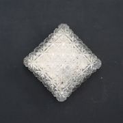 Square ceiling light in old glass thick, 70s
