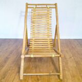 Vintage bamboo deckchair