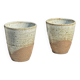 Set of 2 cups in Indonesian ceramic (brown & speckled glazed matte)
