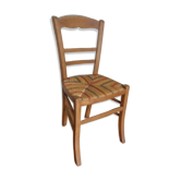 Chaise paillée à motifs colorés
