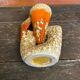 Vase ancien vallauris fat lava céramique écumes jaune & orange vintage