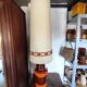 Lampadaire vintage 70 orange et marron style Fat Lava
