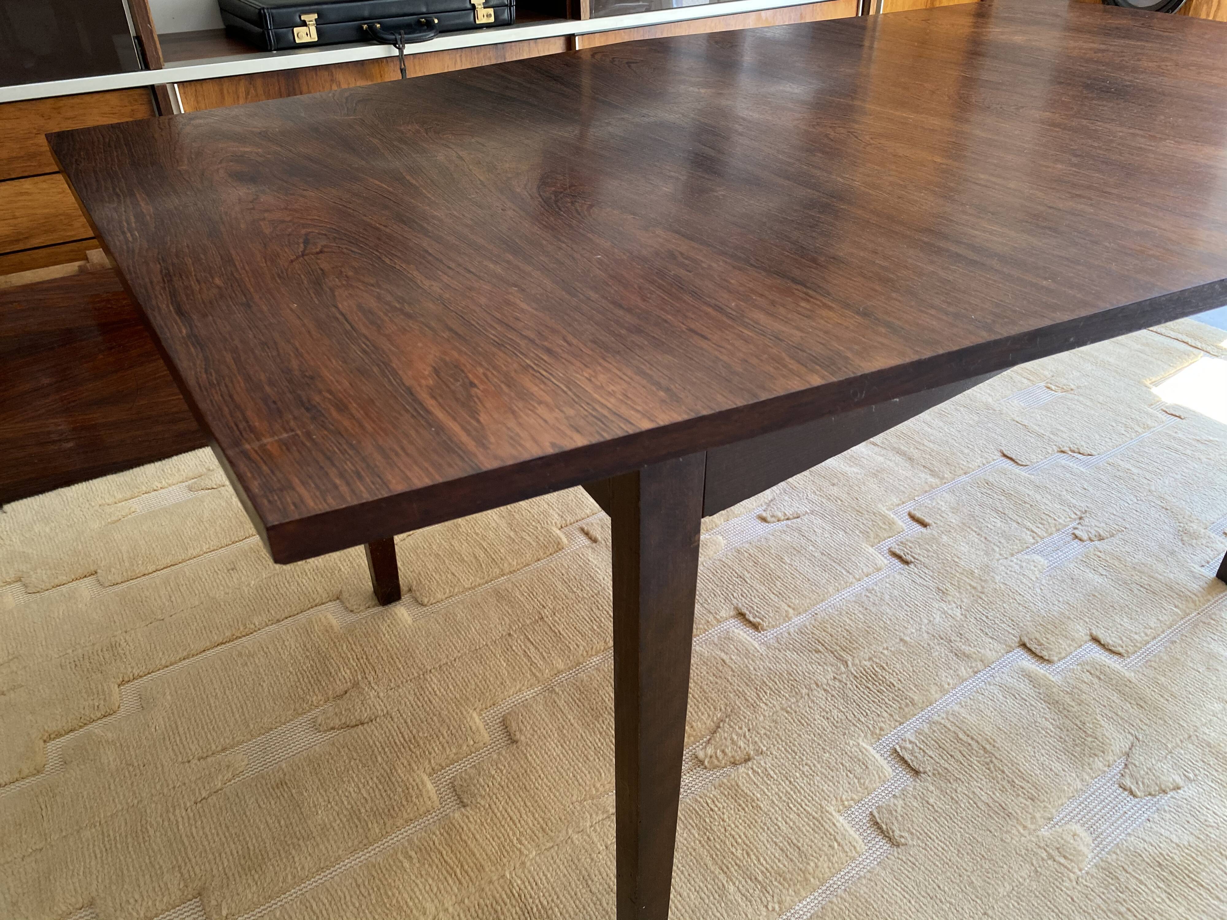 Scandinavian dining table in hexagonal rosewood 1960