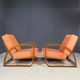 Pair of H-70 lounge chairs by Jindřich Halabala for UP Závody Brno, Czechoslovakia, 1930s, 88 × 65 × 85 cm