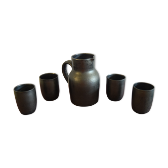 Ensemble cruche et 4 gobelets Vallauris de Robert Picault