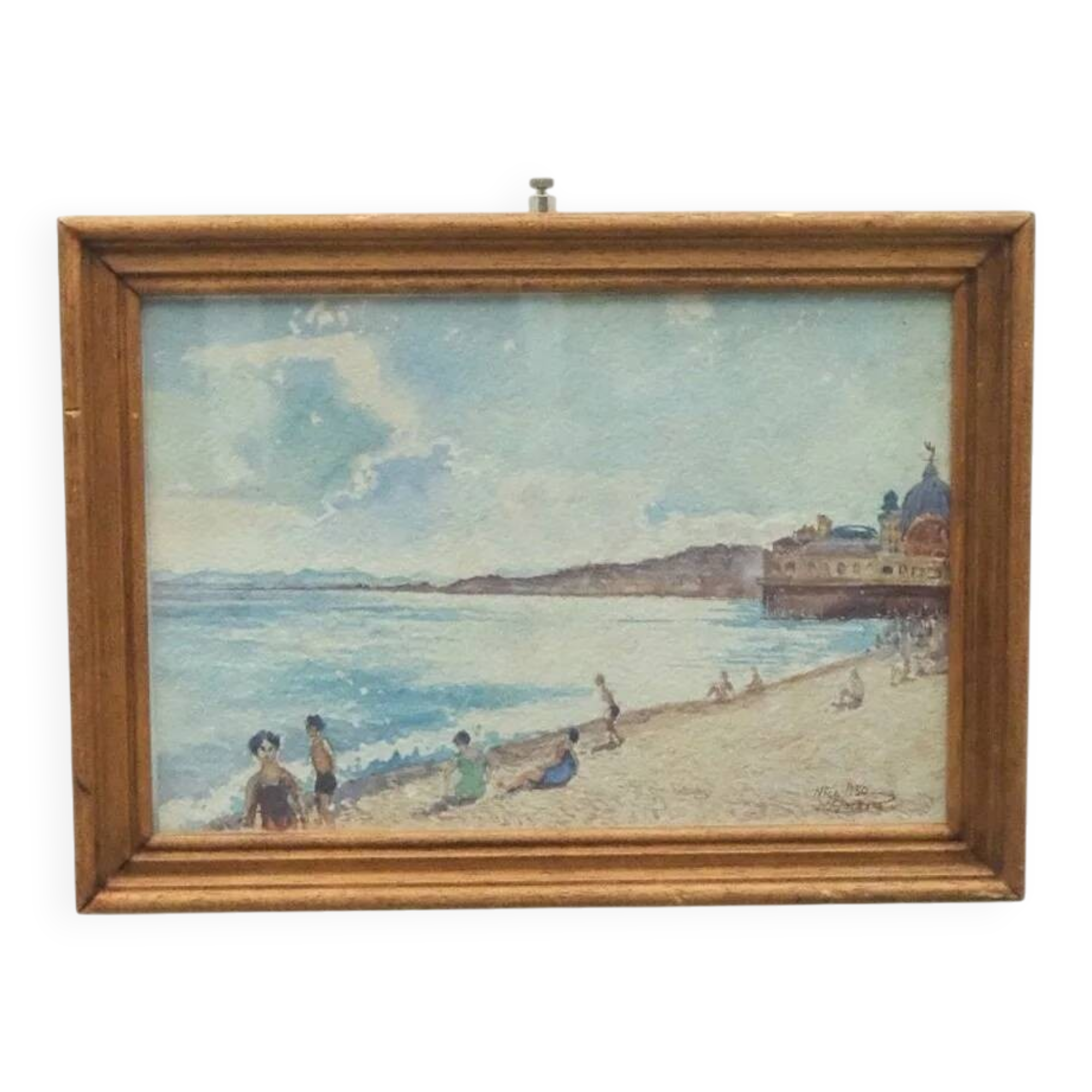 Watercolor on paper "Nice" signed, 1930