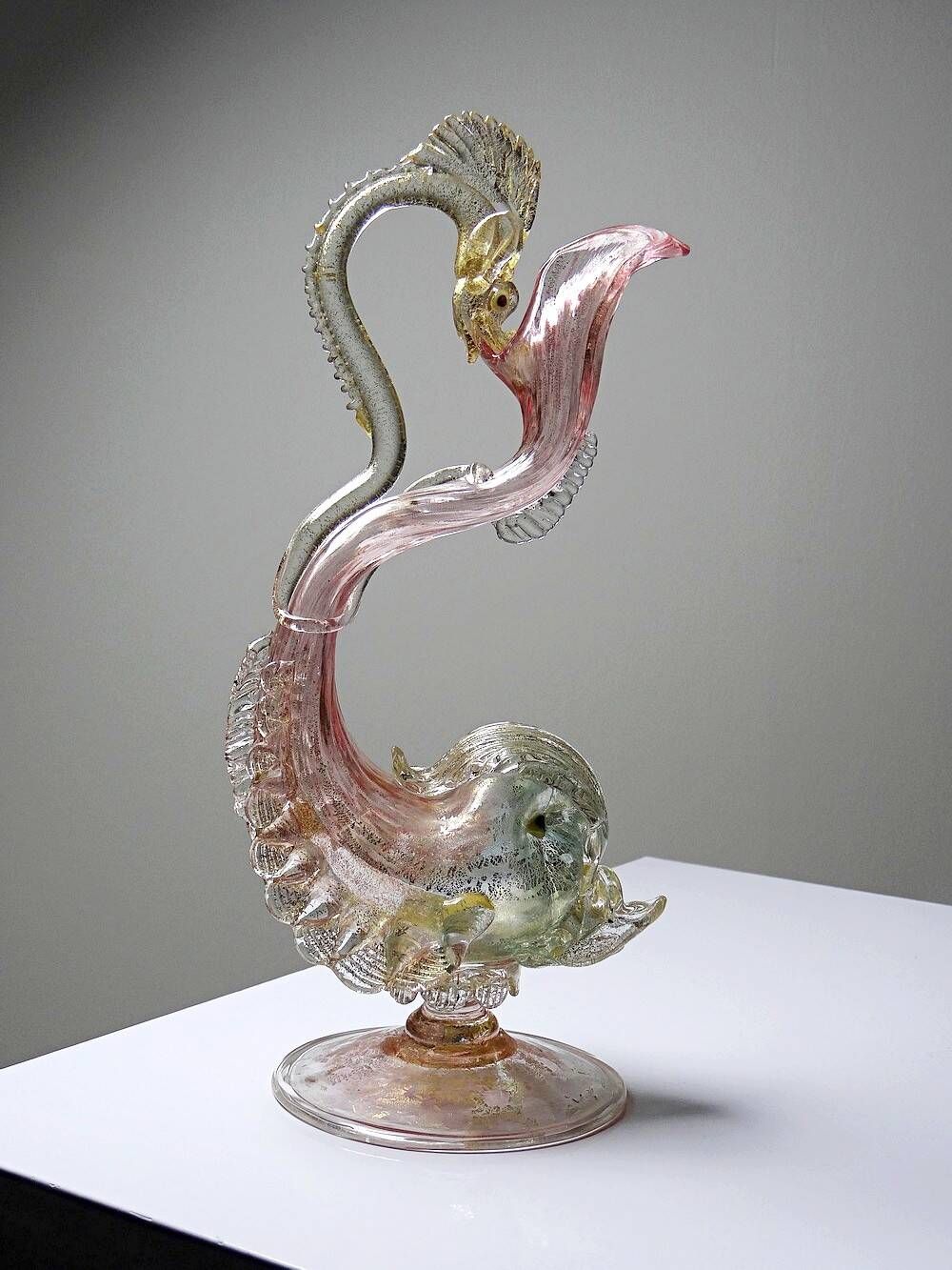 Dolphin ewer by Antonio Salviati in Murano glass, 19th century