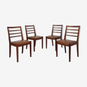 Set de 4 chaises en teck scandinaves 60 s 70 s rétro danois