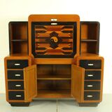 Solid high quality teak art deco secretaire by Gerson’s furniture store, produced in Bangkok, 1930s