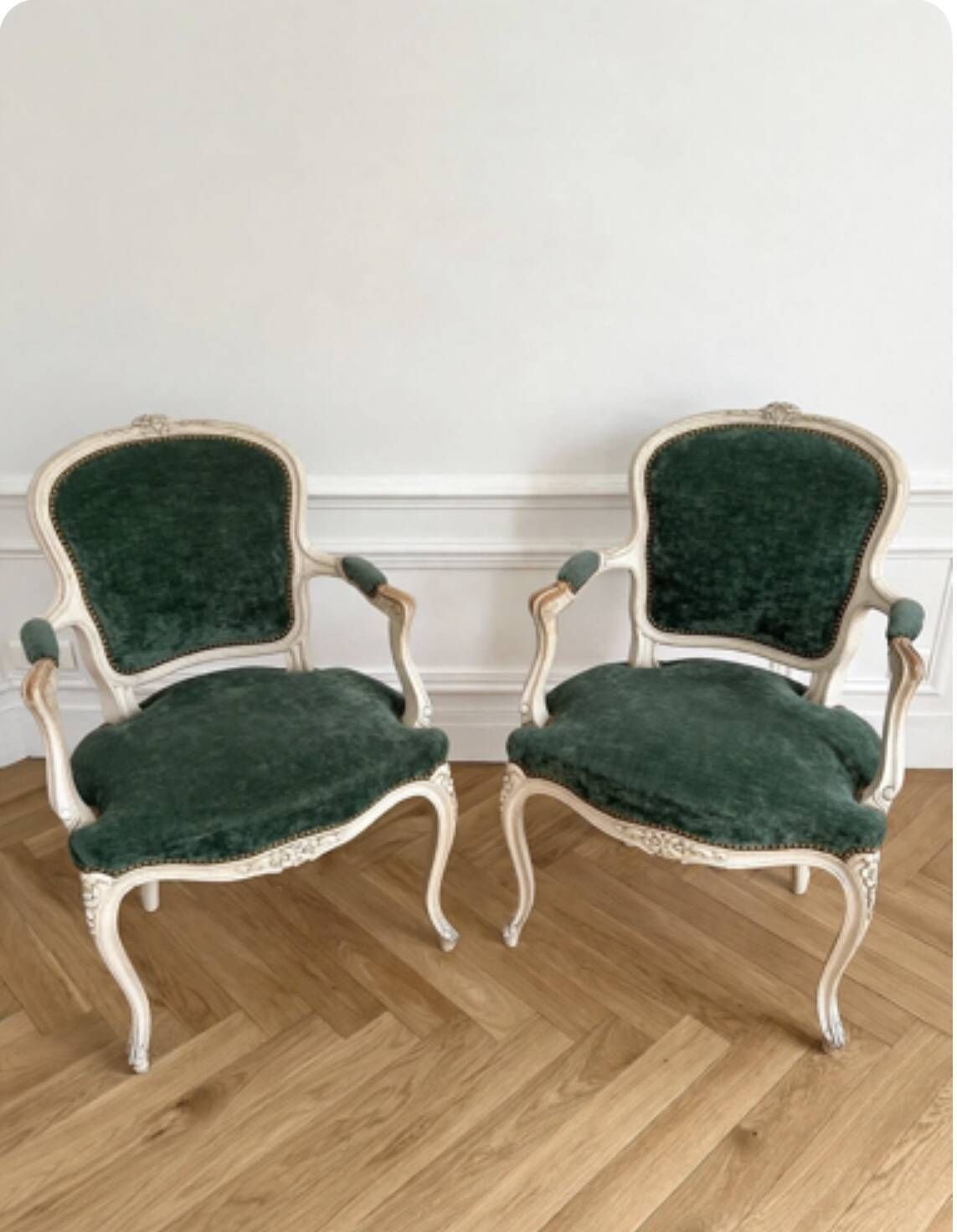 Pair of Louis XV style armchairs