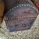 Old chest wood and studded leather