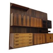Bibliothèque murale en palissandre par Kai Kristiansen pour Feldballes Mobelfabrik, Danemark années 1950