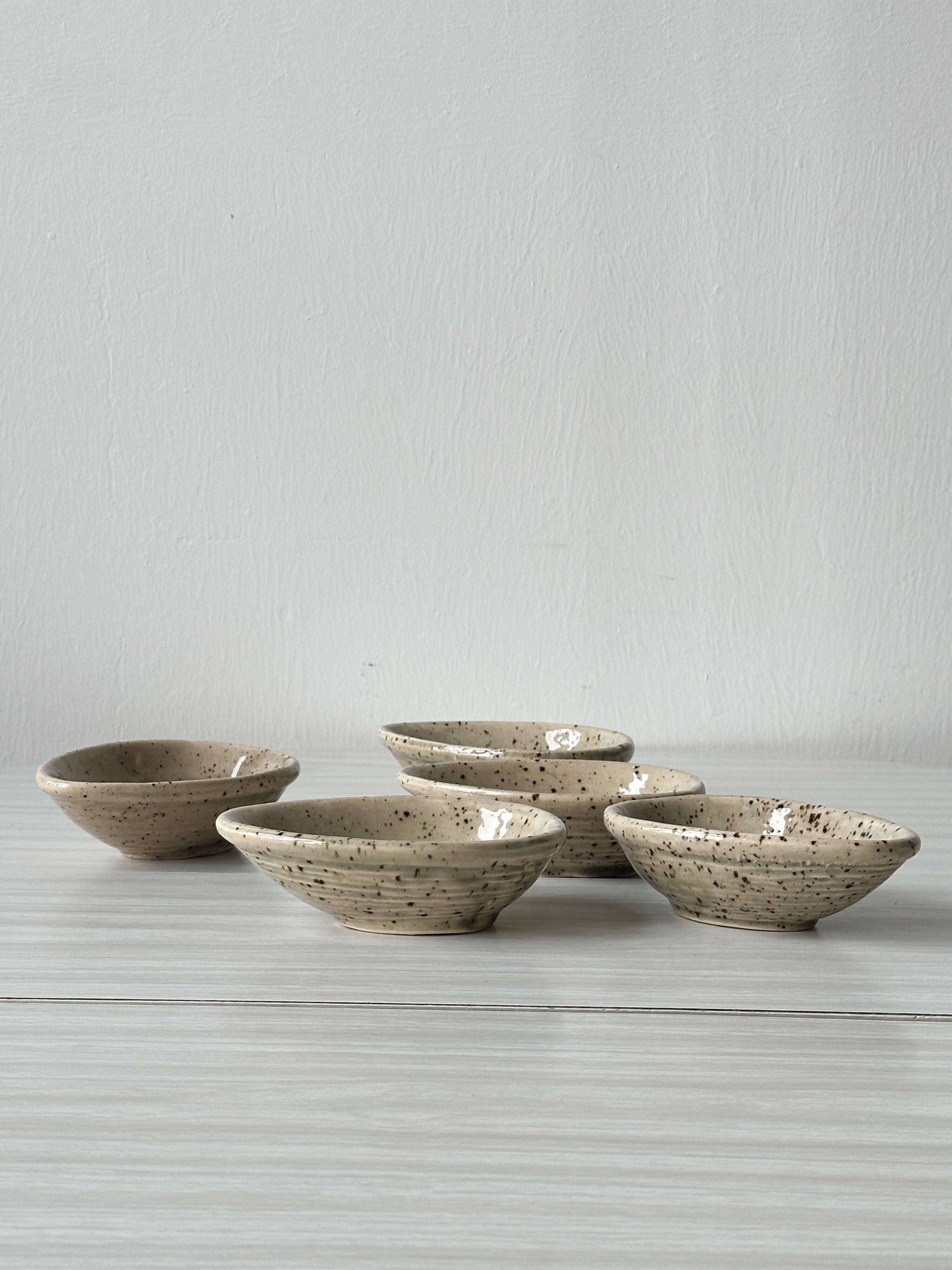 5 spotted pyrite sandstone bowls
