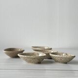 5 coupelles en grès pyrite tacheté