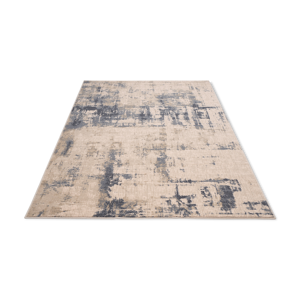 Tapis en laine abstrait beige et