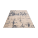 Tapis en laine abstrait beige et bleu