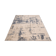 Tapis en laine abstrait beige et bleu